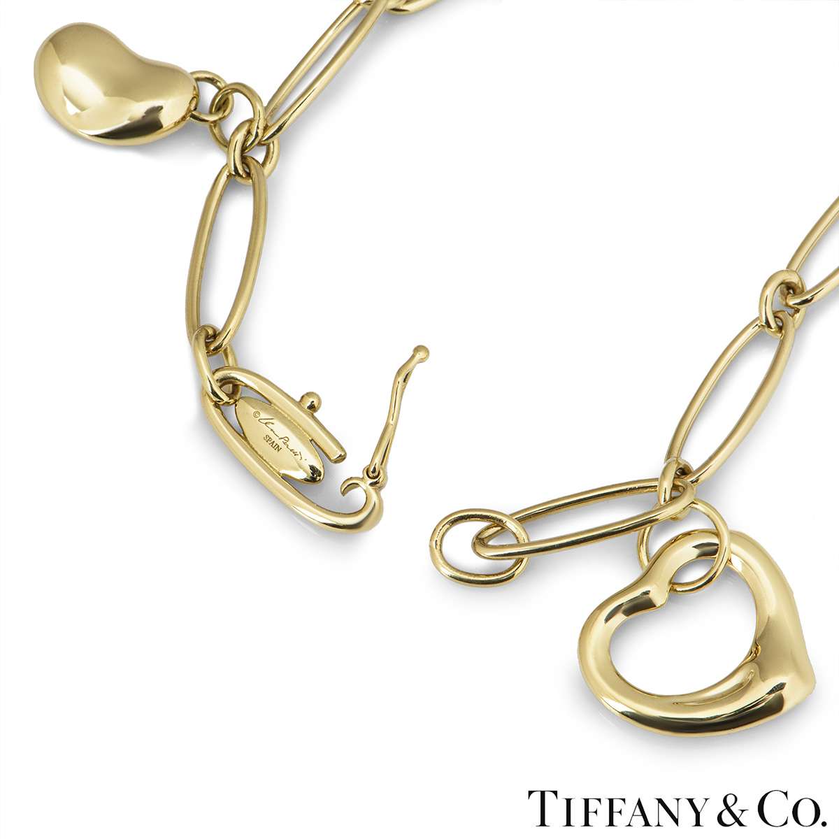 Tiffany and Co. Yellow Gold Elsa Peretti Charm Bracelet at 1stDibs